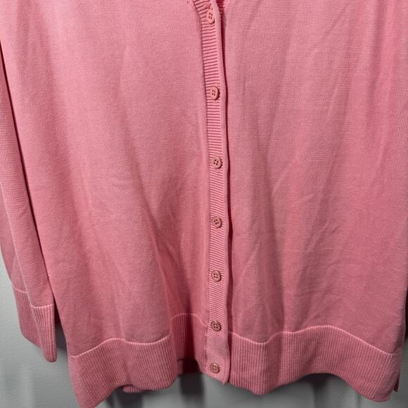 Talbots Cardigan Women Size M NWT Pink Long Sleeve Grandpa Spring 358656 Modest - Picture 5 of 10